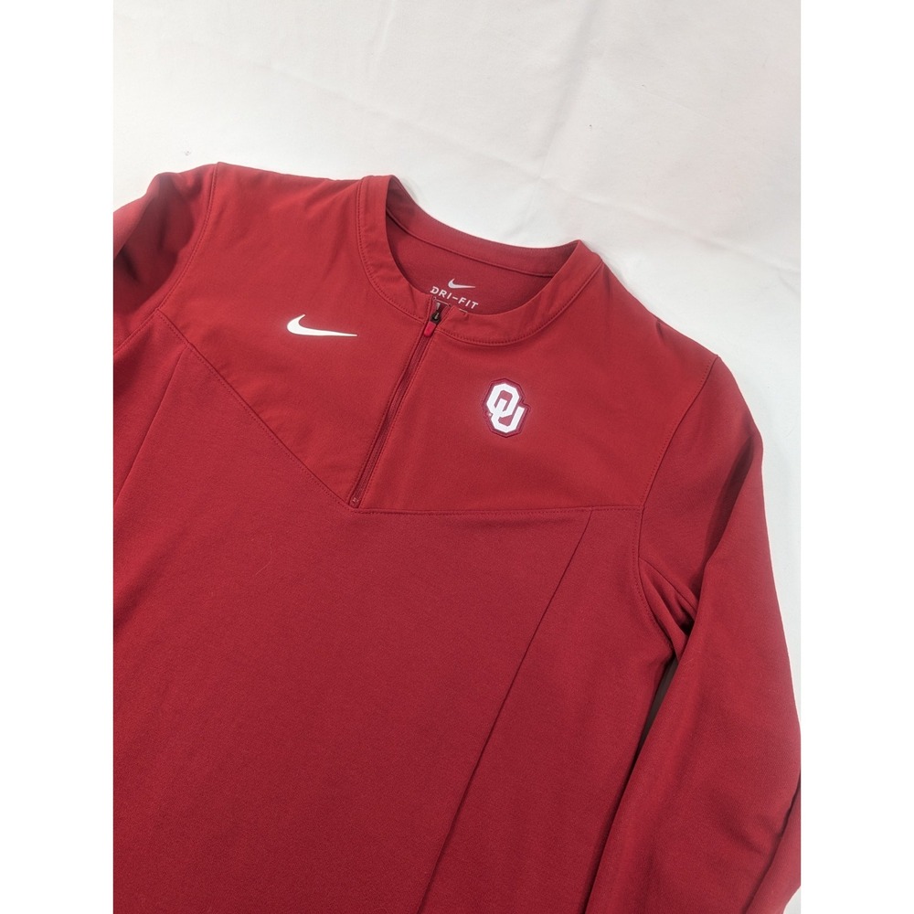 Oklahoma Sooners Pullover Mens Small‎ Red NCAA Football Nike Dri Fit Quarter Zip